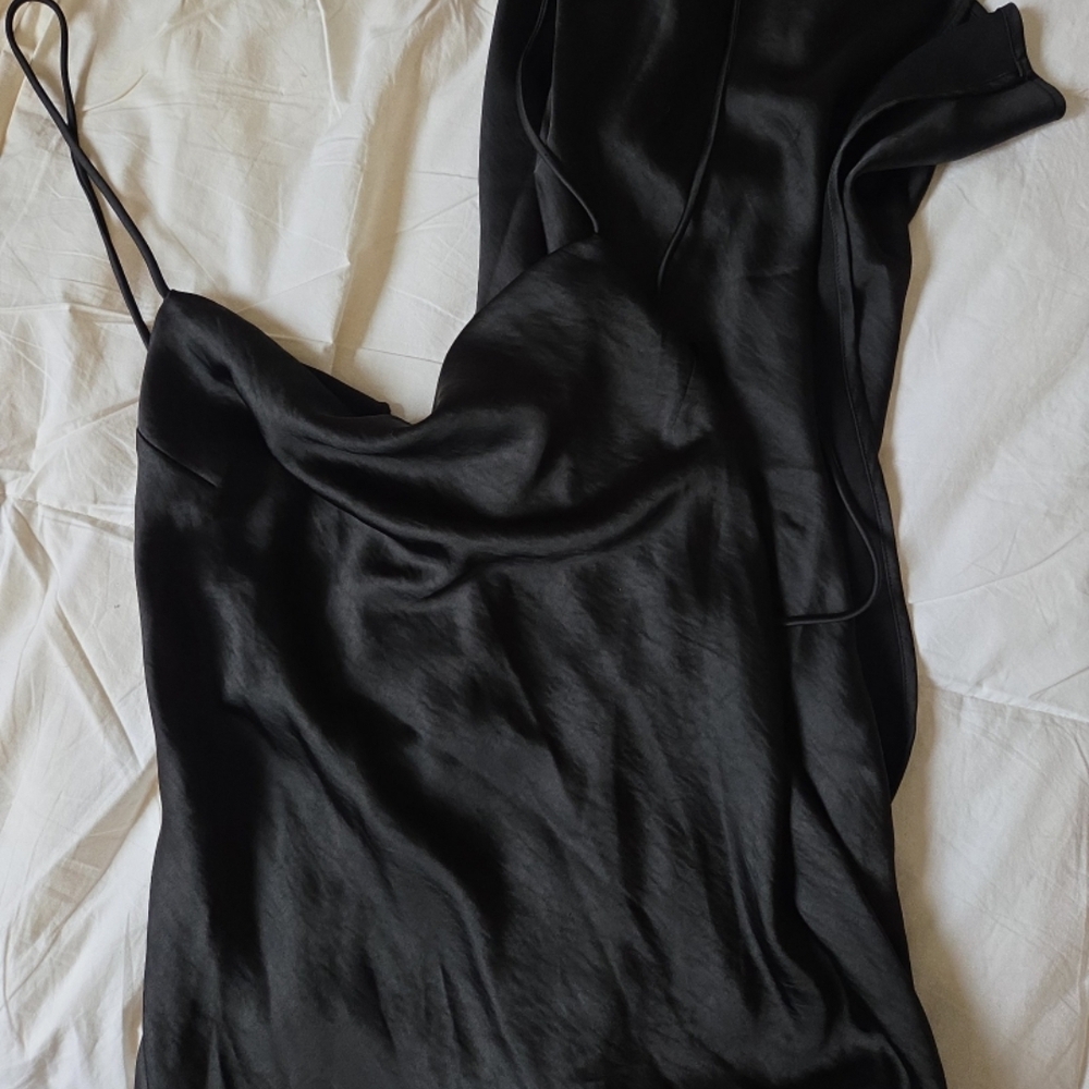 Meshki Black Satin Dress